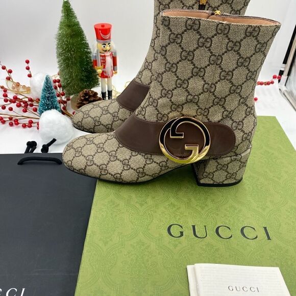 SOLD!!!!!!! Women’s Gucci GG supreme Blondie ankle boots size 38.5 made in Italy - Picture 4 of 9
